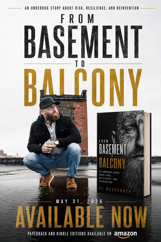 From Basement to Balcony by RJ Messenger available now campaign artwork